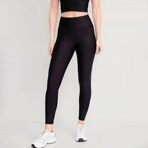 Old Navy Active Wear Black Leggings with Gray stripe Size Small